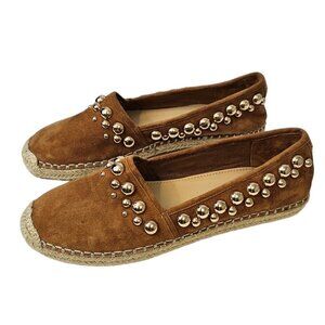 Brian  Atwood Womens Eli Suede Studded Espadrille Sip On Shoes Size 7